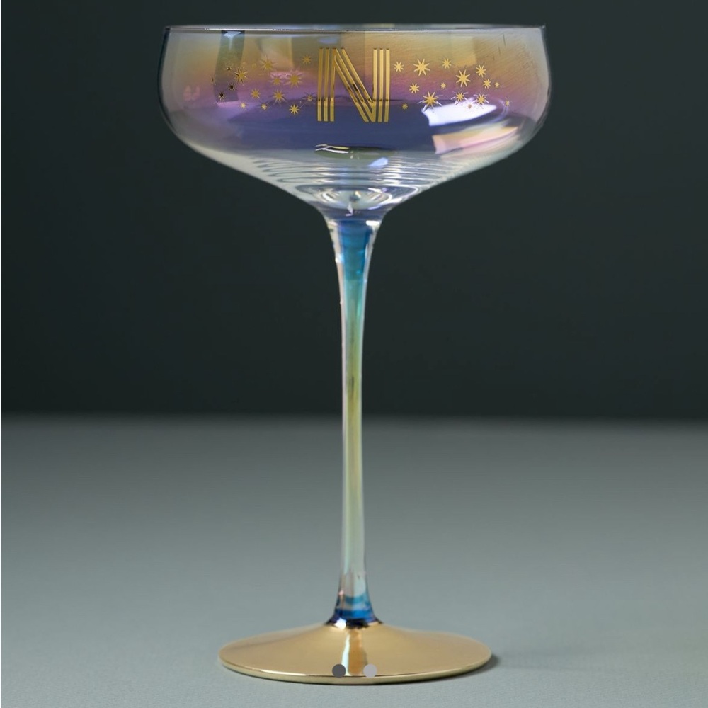 Anthropologie Camille monogram coupe glass in multiple letters available